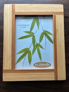 Pair of Bamboo 5x7 Photo Frames - Sixtrees Natural Bamboo